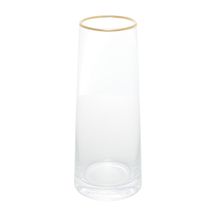 Vaso de Vidro com Borda Dourada Liz 9cm x 22cm