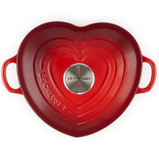 Panela Coração com Pegador de Aço Vermelha 25cm Le Creuset