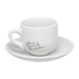 Jogo Xicara de Café com Pires em Porcelana Manhattan Branca 90ml 6 Peças