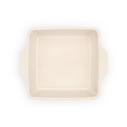 Assadeira Quadrada com Alça Classic Ceramics 20cm Cerâmica Branca Alta Qualidade