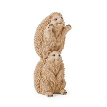 Escultura Ouriços em Poliresina Bege 17cm x 8cm