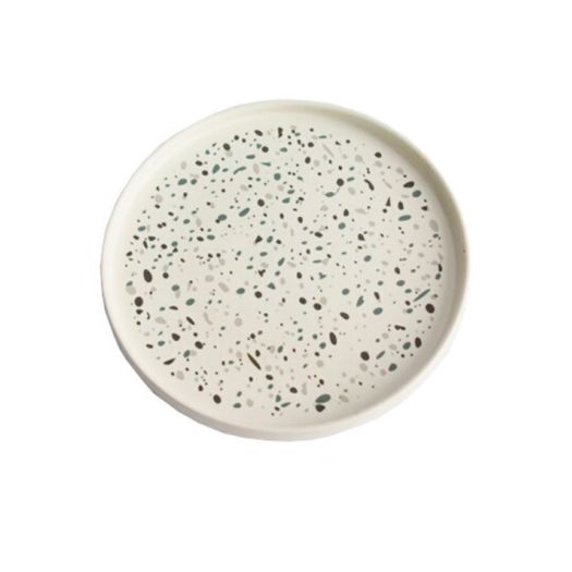 Centro de Mesa Redondo Granilite Branco 20cm