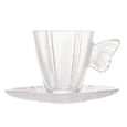 Jogo 4 Xicaras de Café com Pires de Vidro Butterfly 80ml