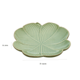 Prato Decorativo Cerâmica Trevo De 4 Folhas Banana Leaf Verde 16 cm