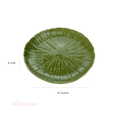 Prato Decorativo de Cerâmica Leaf Folha de Banana Verde 24,5cm