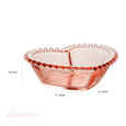 Bowl Cristal Coração Pearl Bolinha Rosa - 19 cm