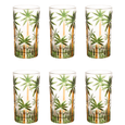 Jogo 6 Copos Altos em Cristal Palm Tree 360ml