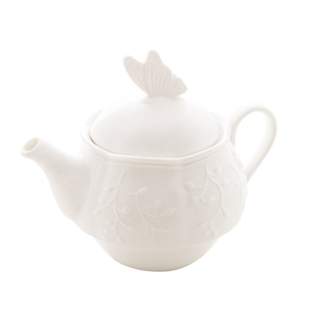 Jogo de chá em porcelana composto de um bule e cinco xí
