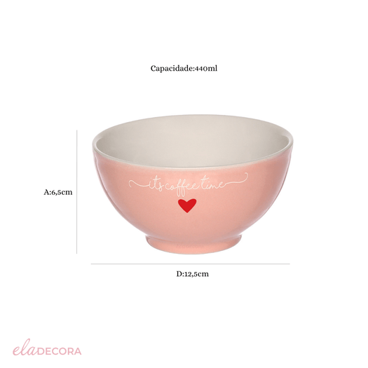Bowl de Porcelana L'amour Rosa 440ml