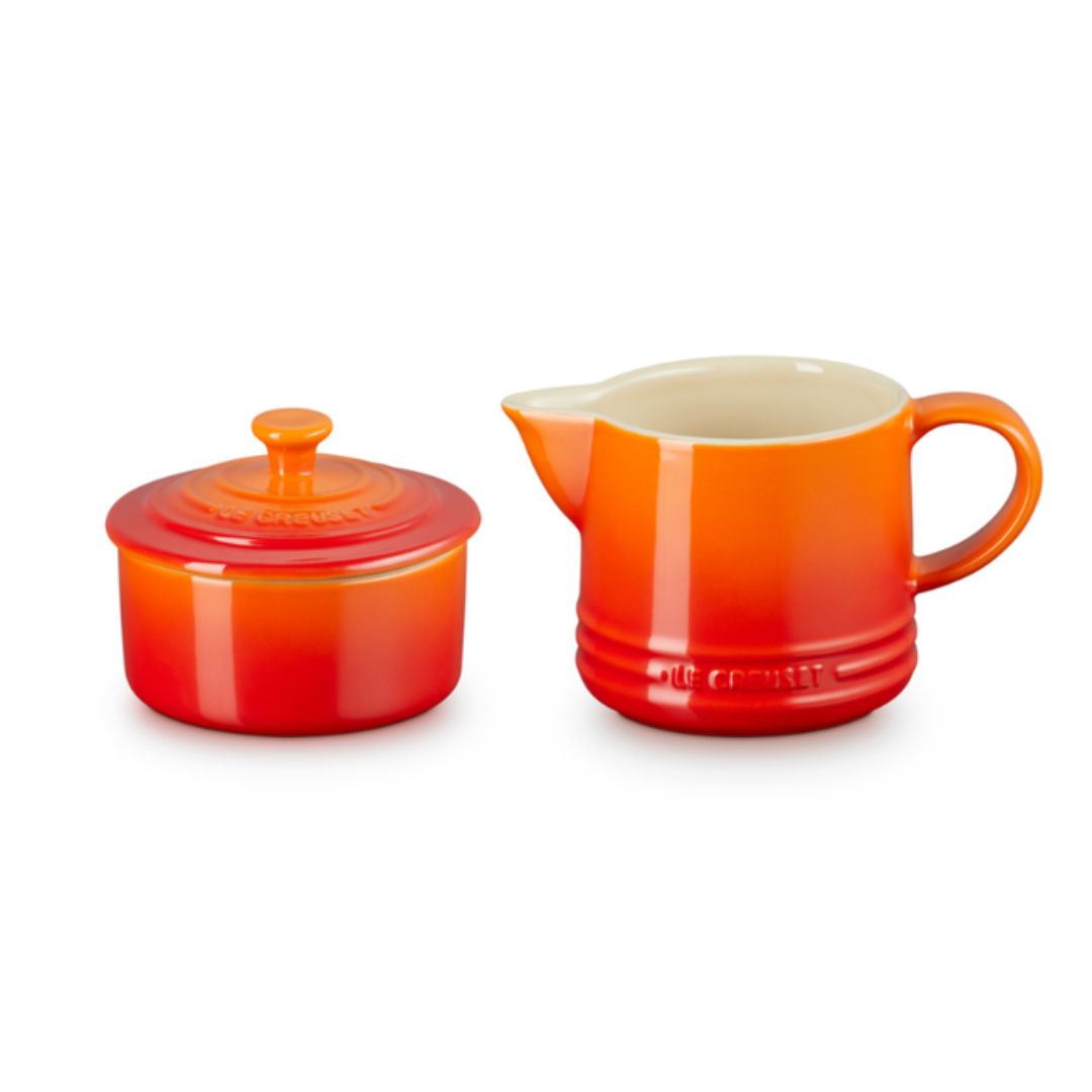 Kit Porta Creme e Açúcar Signature Cerâmica Vermelho Le Creuset