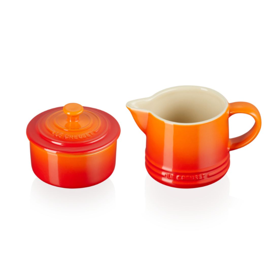 Kit Porta Creme e Açúcar Signature Cerâmica Laranja Le Creuset