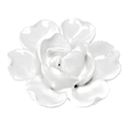Escultura Flor em Cerâmica Decorativa Branca 7cm