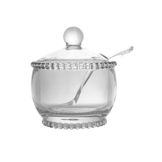 Açucareiro Cristal com Colher Bolinha Pearl - 10 cm