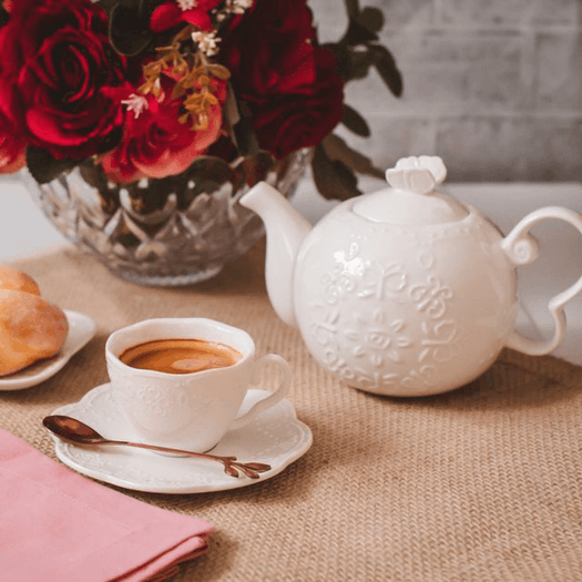 Conjunto de chá de porcelana, xícara de chá com coador floral, nórdico,  cerâmica, conjunto de bule