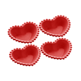 Jogo 4 Bowls em Porcelana Coração Beads Vermelho 13cm Rojemac 28516