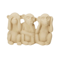 Trio da Sabedoria Macacos em Cimento Bege