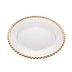 Prato Sobremesa Cristal com Borda Bolinha Dourada Pearl - 20 cm