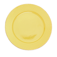 Prato Raso Porcelana Drops Amarelo com Detalhe Metalizado - 27 cm