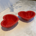 Jogo 2 Bowls Porcelana Coração Beads Vermelho 15cm