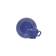 Jogo 6 Xícaras de Café com Píres Frisada Azul 100ml