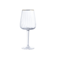 Taça de Vidro para Vinho com Borda de Ouro 530ml