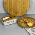 Manteigueira de Porcelana com Faca Manhattan Branca 400ml